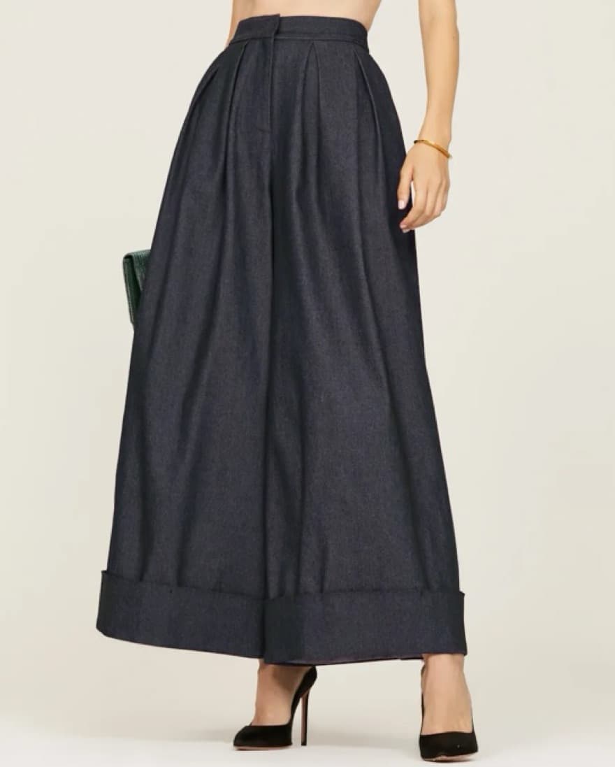 Adam Lipped Wide Leg Denim Trousers - Image 2