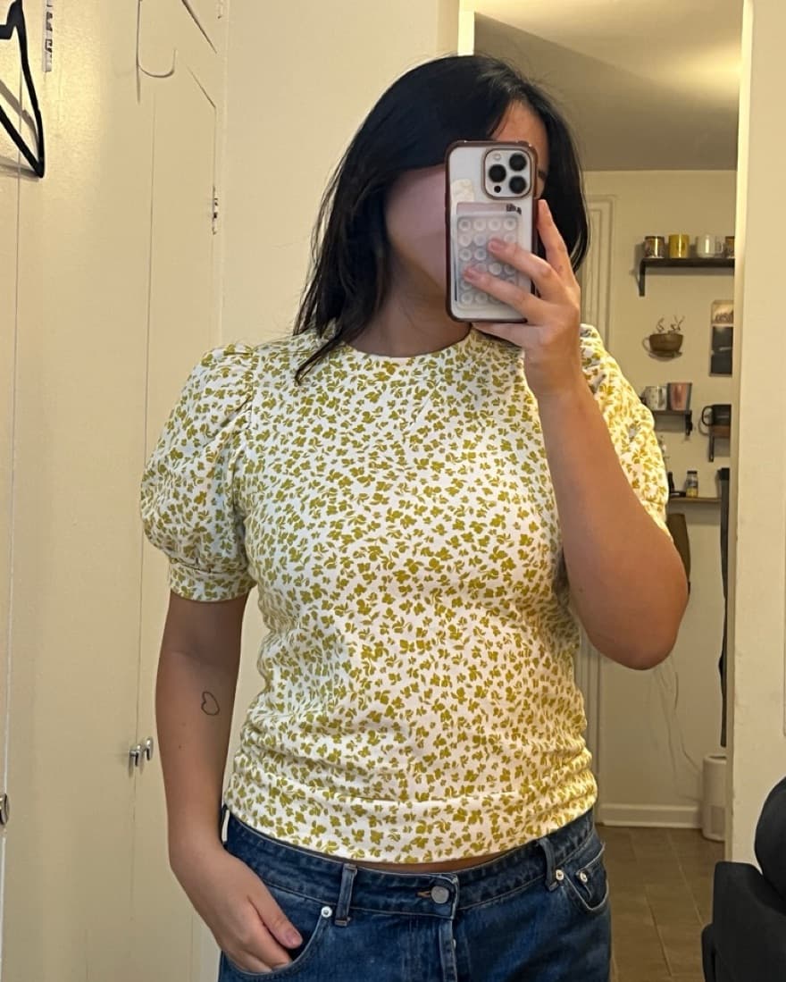 Puff Sleeve Floral Top - Image 1
