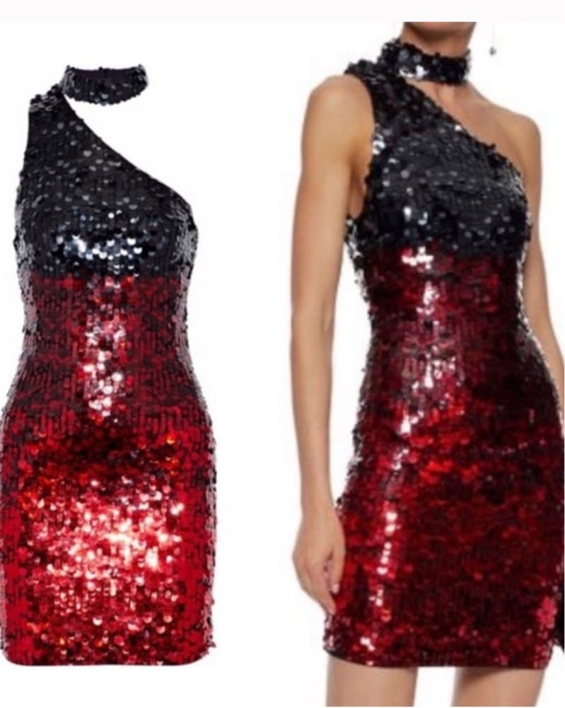 Alice & Olivia Ombre Red Sequin Dress  - Image 1