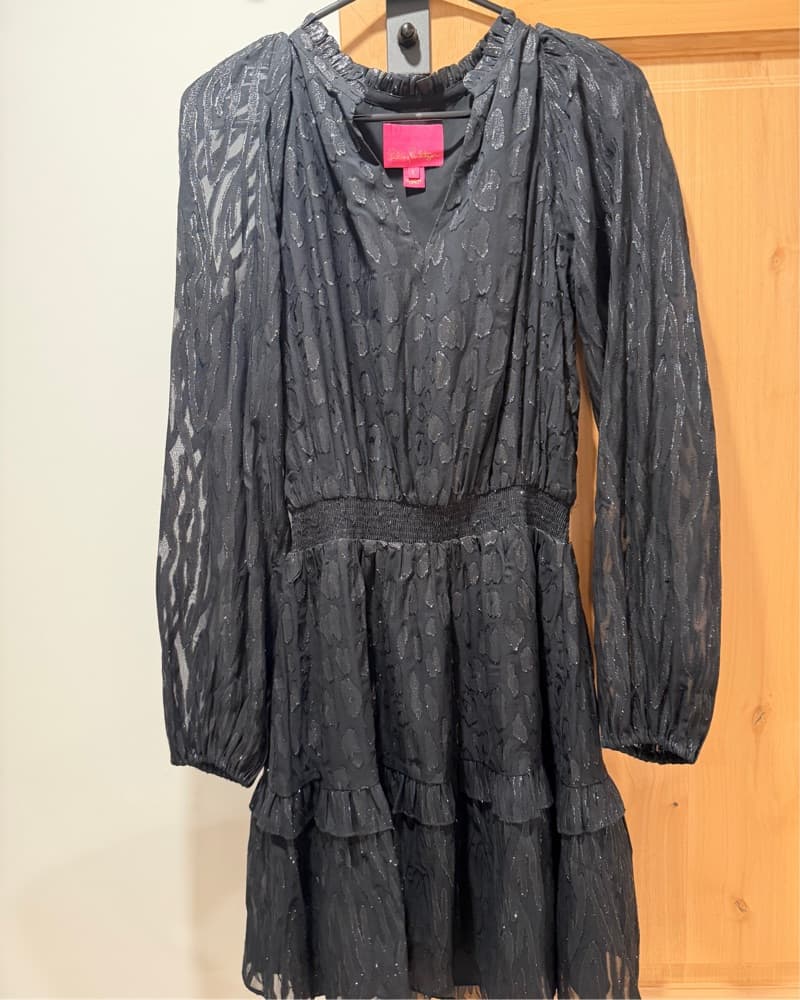 Lily Pulitzer Puff Sleeve Black dress - Image 1