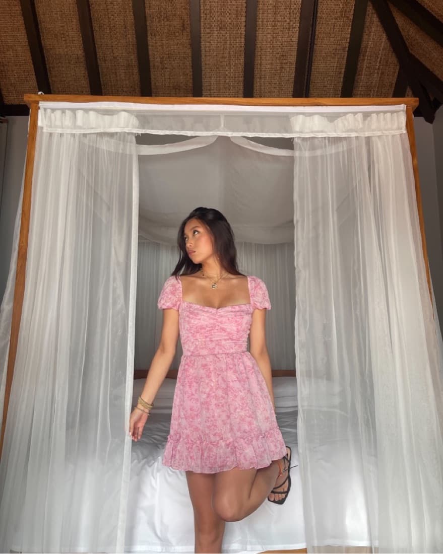 Pink ruffle Dainty Dress  - Image 1