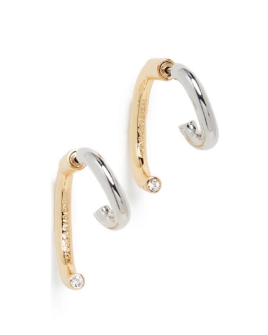 DEMARSON MINI LUNA TWO-TONE EARRINGS - Image 1