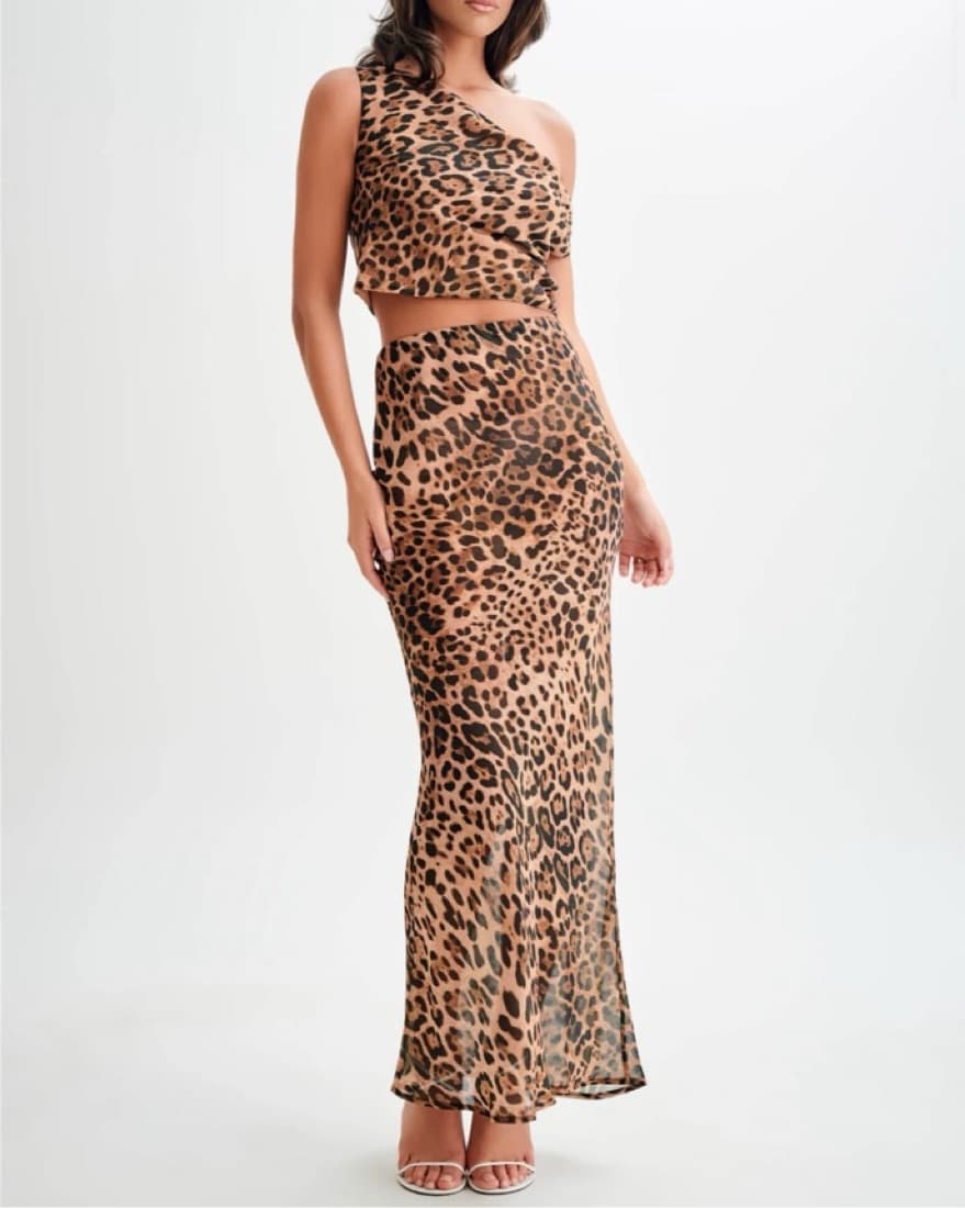 Meshki chiffon Leopard print set - Image 3