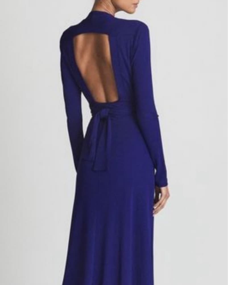 Reiss blue wrap plunge gown - Image 2