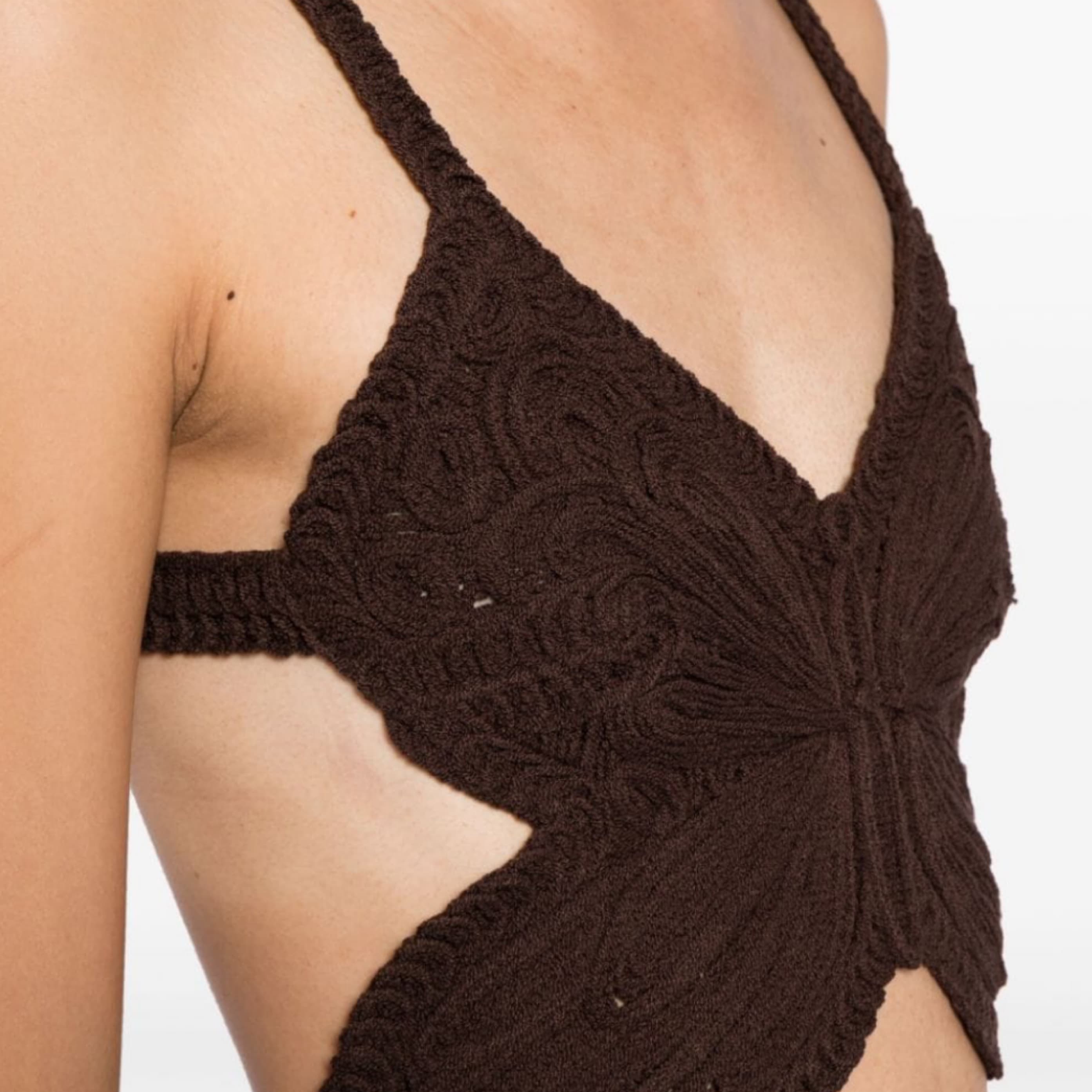 Bluemarine Butterfly Crochet Crop Top - Image 3