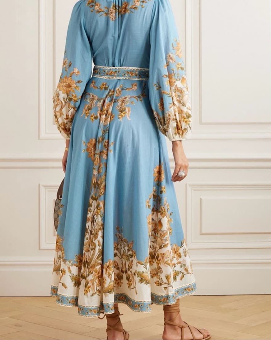 Zimmermann Belted Floral Midi Dress - Image 2