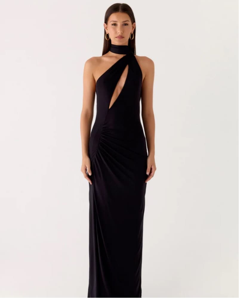 Black Maxi With Scarf - Image 1