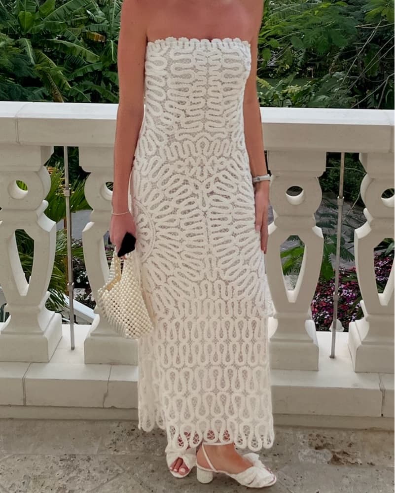 SIMKHAI Elise Midi Dress in White - Image 6