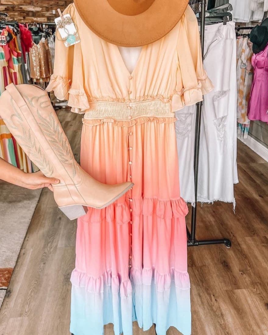 Malibu Sunset Ruffle Dress - Image 1
