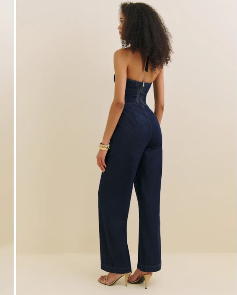 Halter Dark Denim Jumpsuit ⭐️ - Image 4