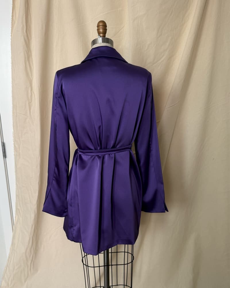 Italian Purple Wrap Blazer Dress - Image 3
