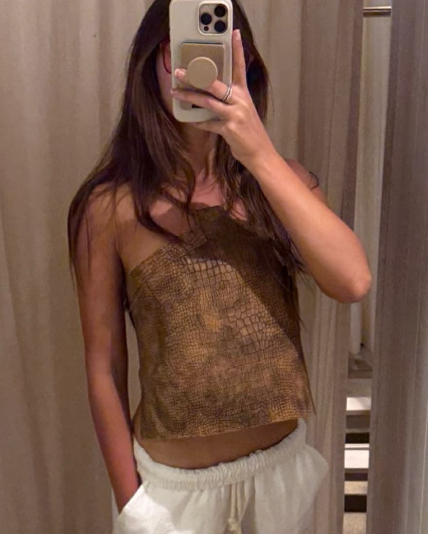 Real Leather Halter Top - Image 1