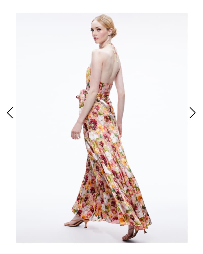 Floral Velvet Burnout Halter Maxi Dress  - Image 5