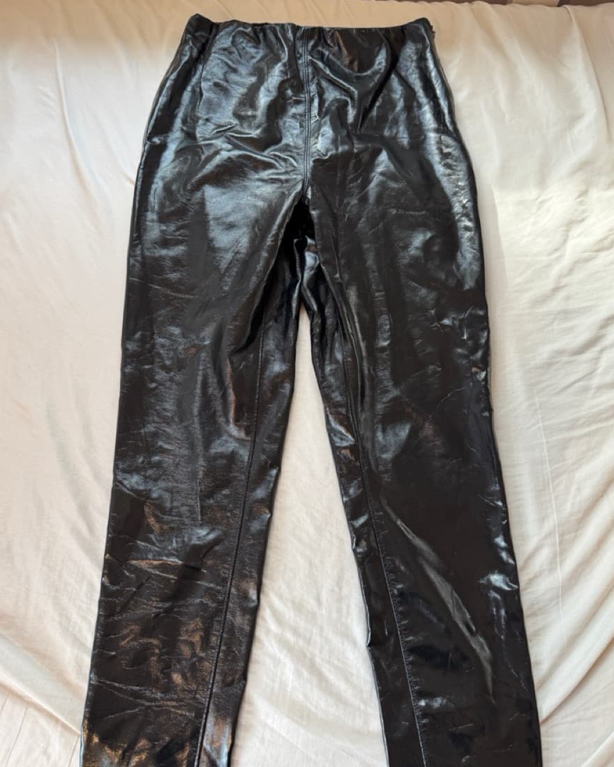Blank NYC Black Vinyl Pull On Pants - Image 1
