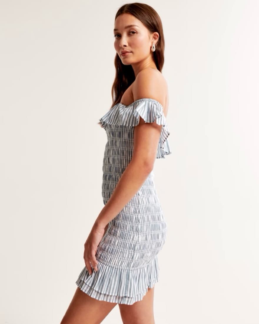 Blue And White Striped Abercrombie Dress - Image 4