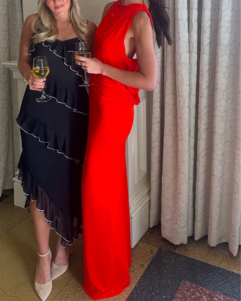 Red / Orange Long Formal Dress  - Image 1