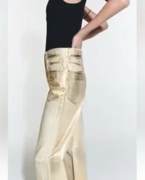 Gold Zara Jeans - Image 3