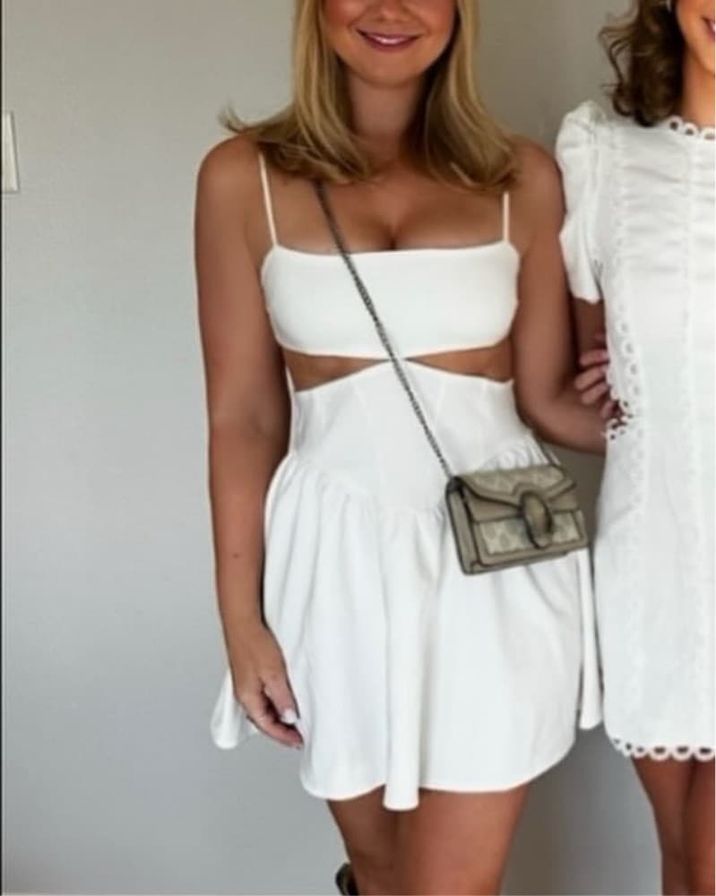 Edikted White Cut Out Mini Dress - Image 1