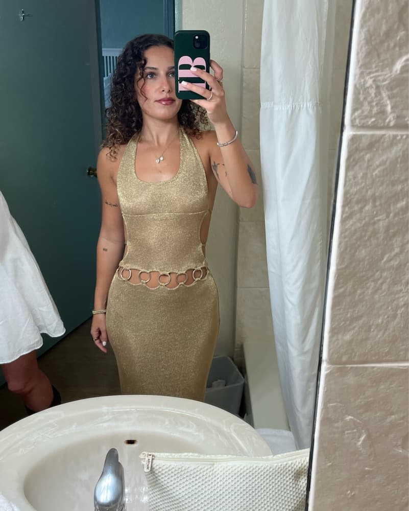 gold floor length dress from outcast  - Image 2