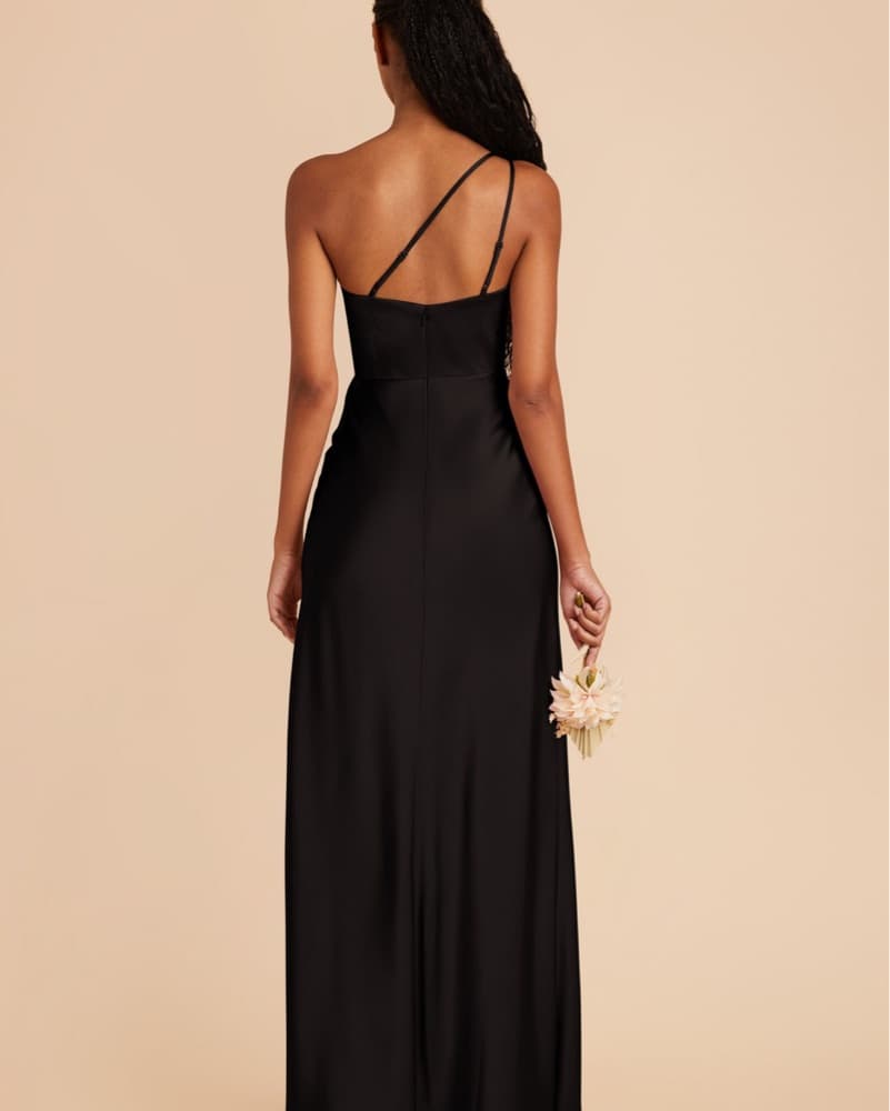 Matte Black Satin Dress - Image 2