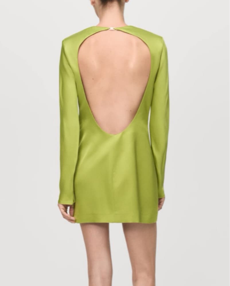 OPEN-BACK SATIN-EFFECT DRESS - Image 3