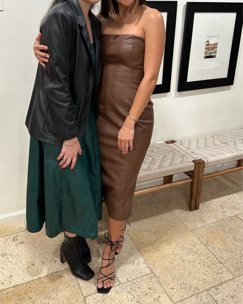 Chocolate Faux Leather Dress  - Image 2