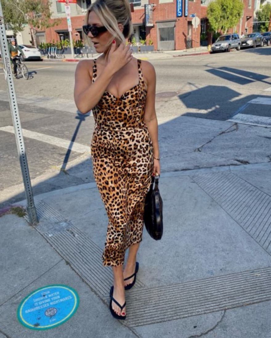 Leopard 90s Satin Dress - Image 3