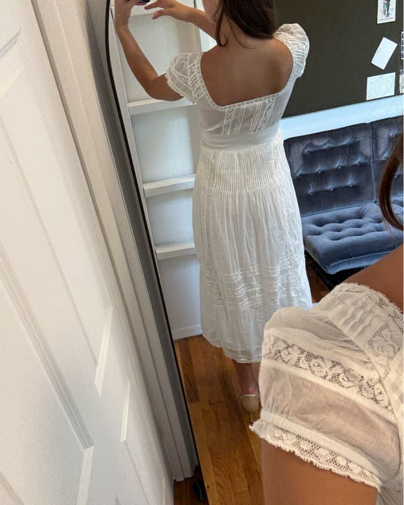 LoveShackFancy White Lace Midi Dress - Image 4