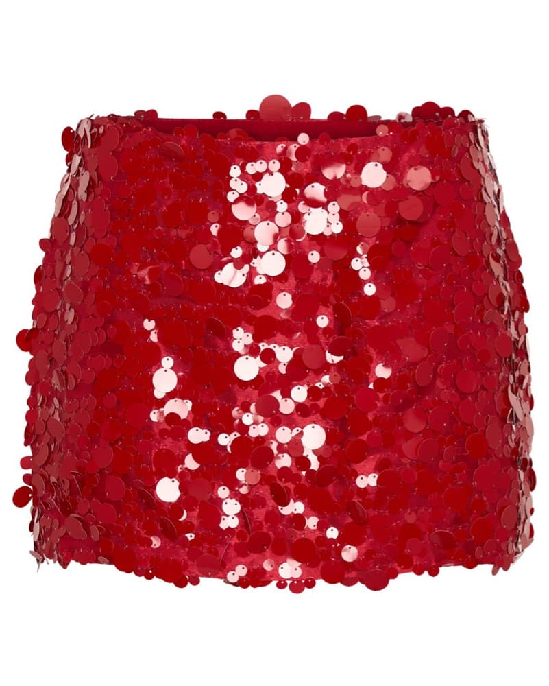 Red Sequin Mini Skirt - Image 2