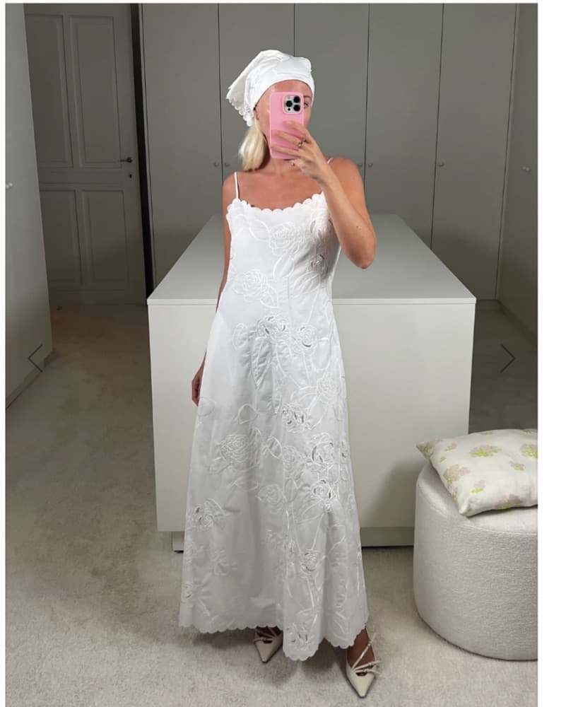 Bernadette WhiteScalloped Anglaise Dress - Image 1