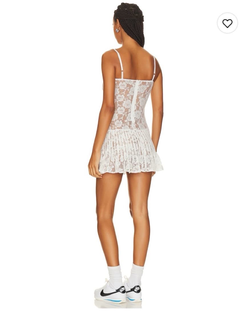 Carlotta Lace Mini Dress In White  - Image 3