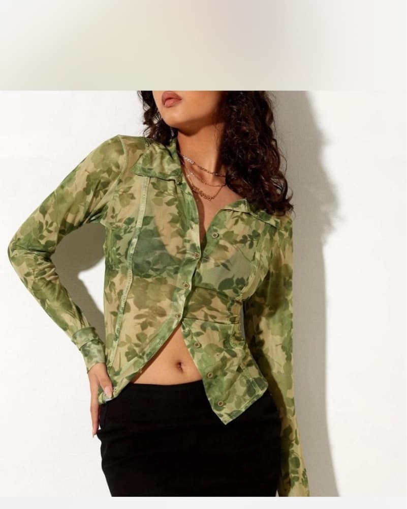 motel floral mesh top - Image 1