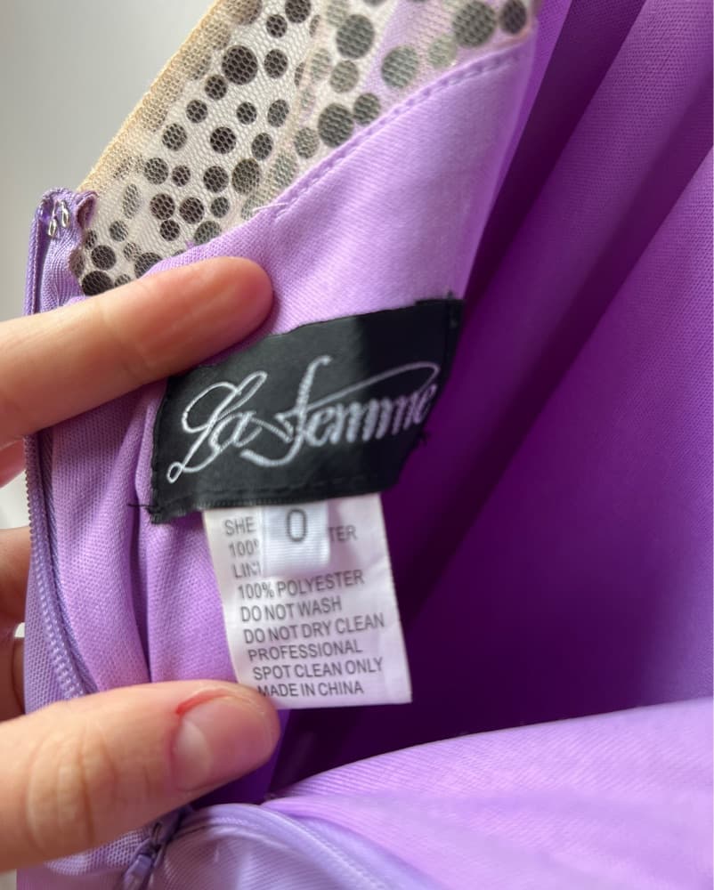 La femme Purple Strappless Beaded Dress  - Image 5