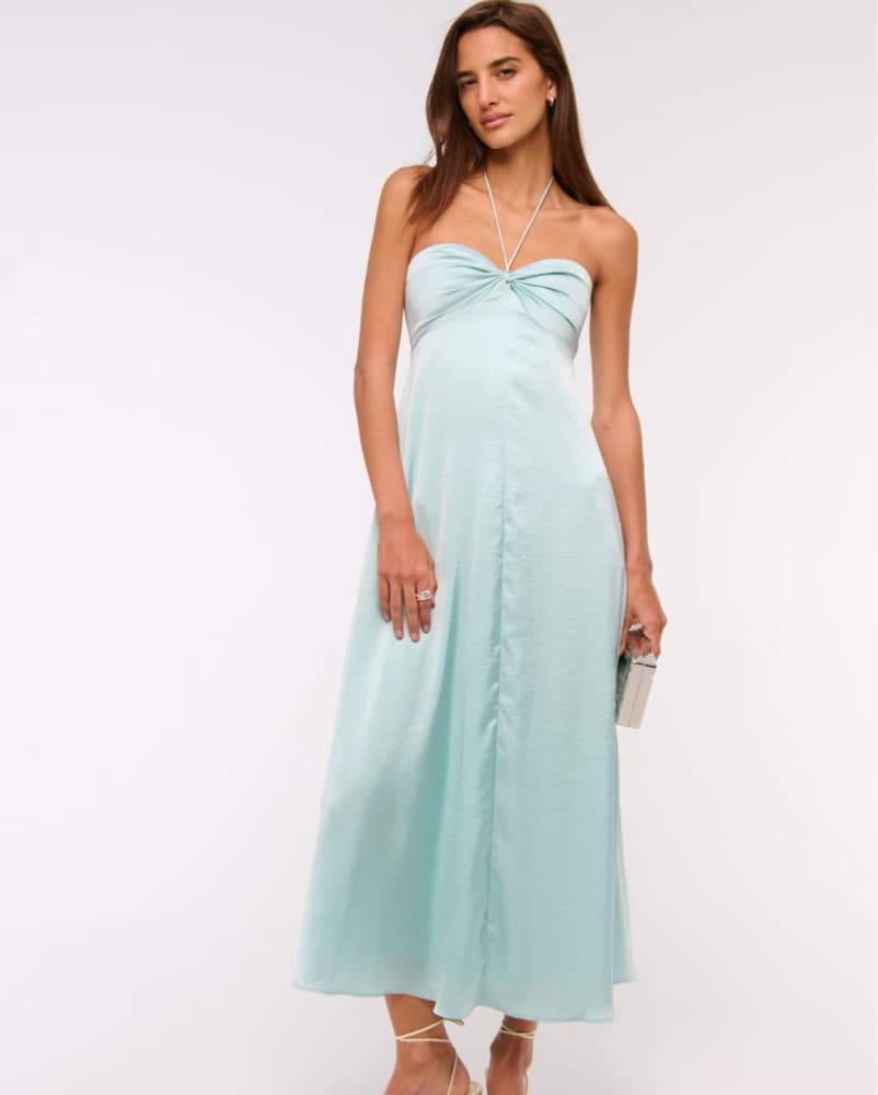 Twist Front Halter Maxi Dress - Image 1