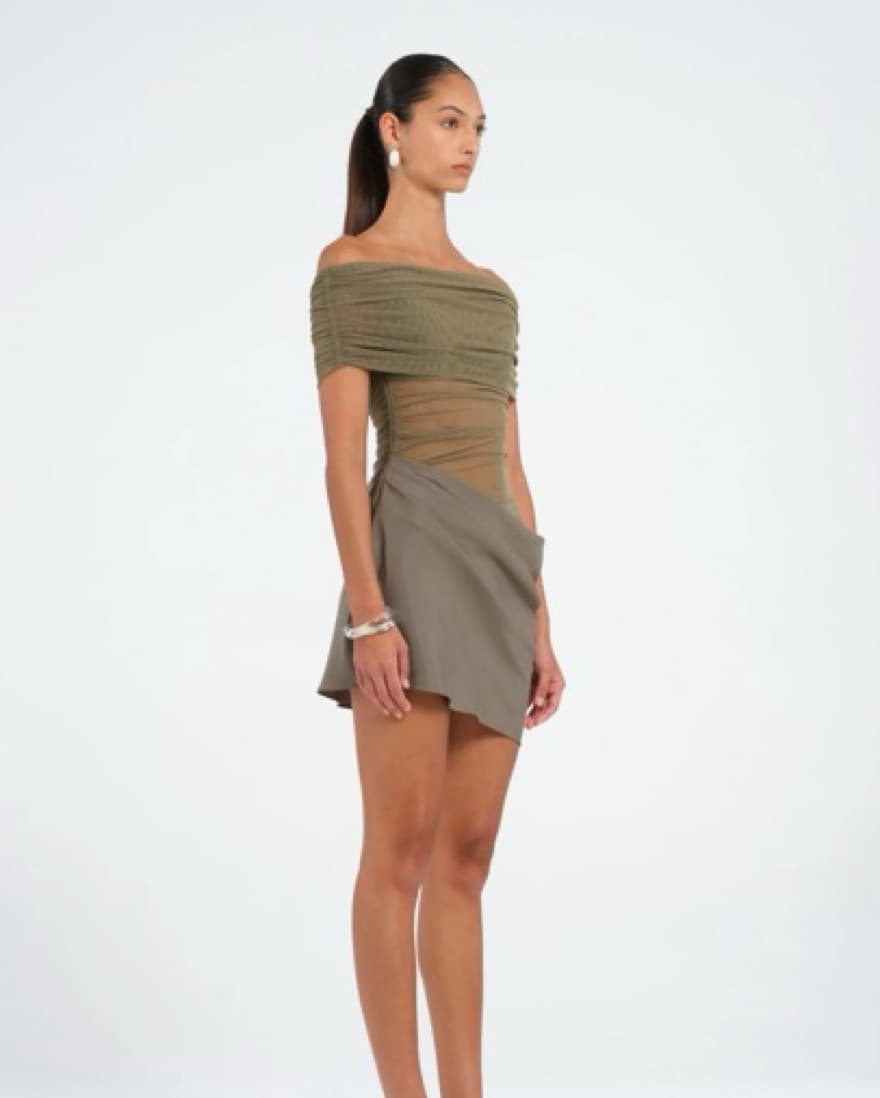 Benni Nico Dress Khaki - Image 2