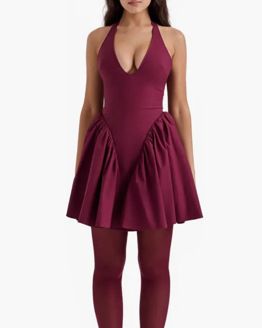 Burgundy House Of CB Valentia Dress  - Image 1