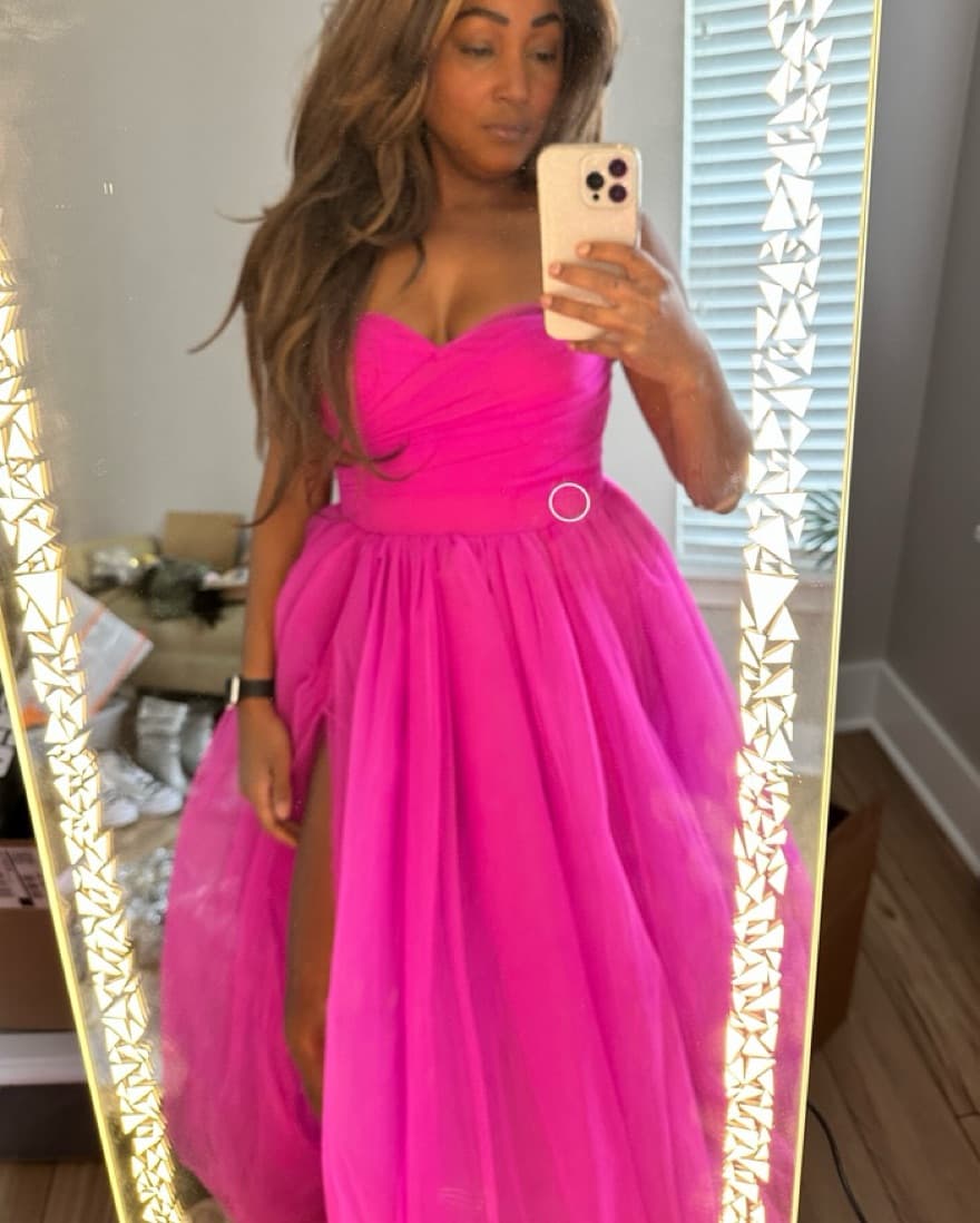 Pink Tulle Prom Dress - Image 3