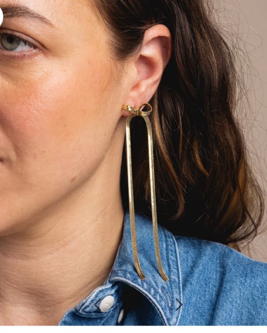 GOLD BOW EARRING From Casa Clara  - Image 3