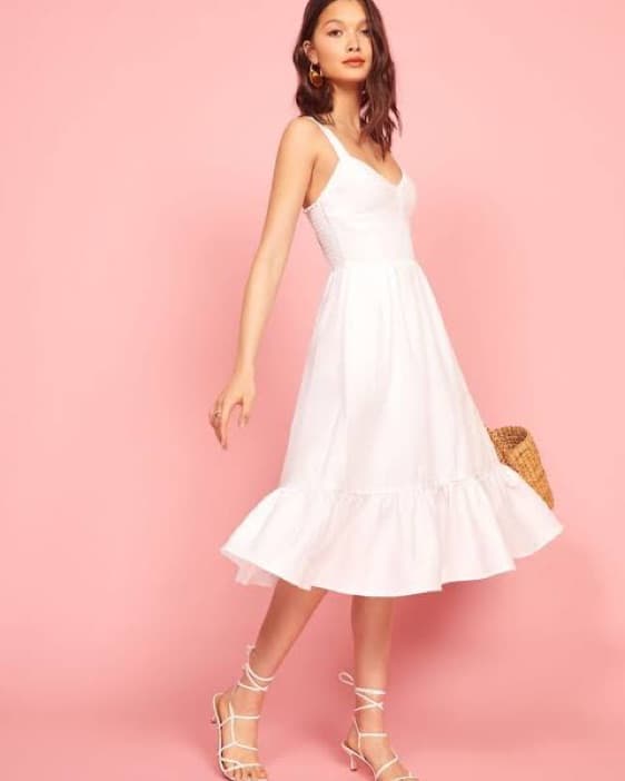 Reformation Dolci Linen Midi Dress 🤍 - Image 1