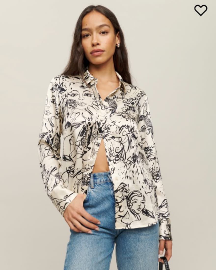 Reformation Sky Relaxed Silk Top - Image 1