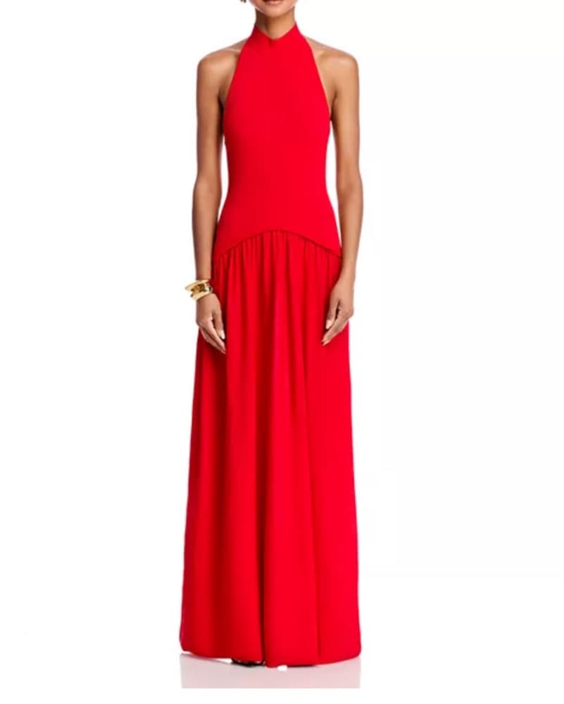 Soglio Halter Maxi Dress in Apple Red - Image 2