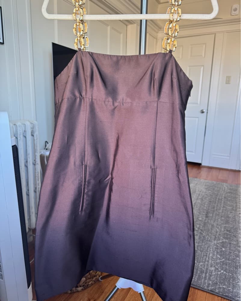 Vintage Michael Kors Brown Satin dress - Image 6