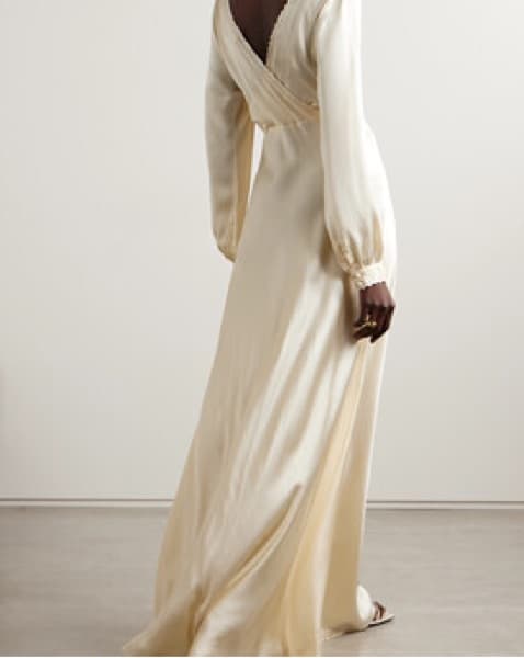 Doen Fiora Cream Satin Maxi Dress - Image 2