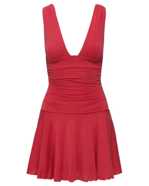 Red Stretchy Mini Dress - Image 2