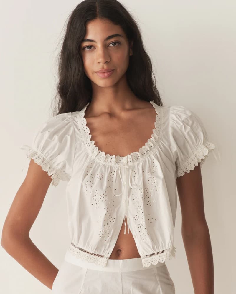 Doen White Eyelet Set - Image 2