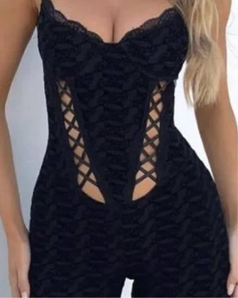 Outcast black velvet jumpsuit - Image 2