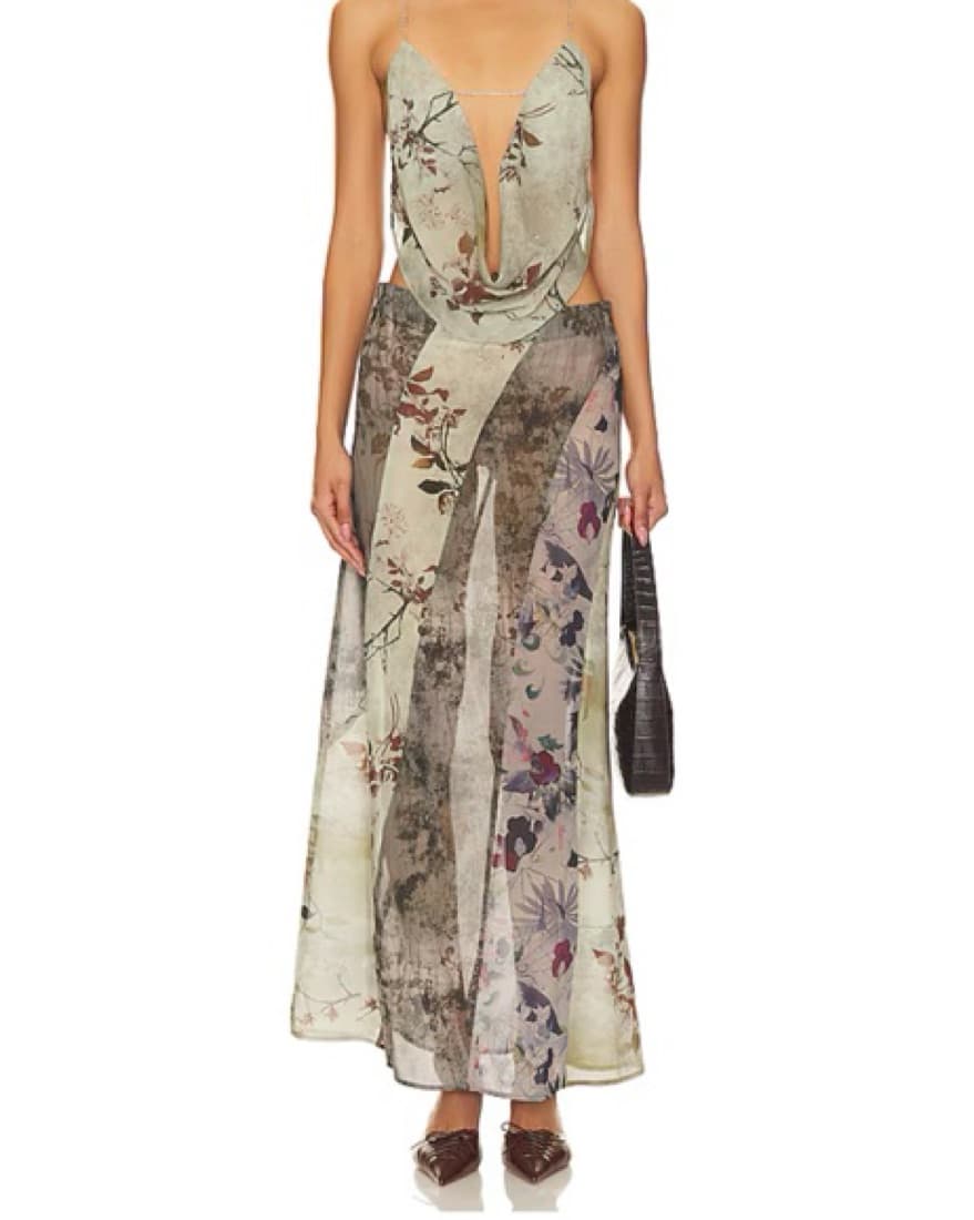 Jaded London Panelled Print Maxi Skirt  - Image 2