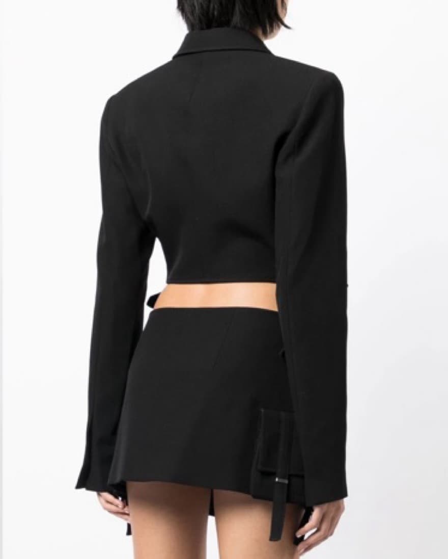 DION LEE Bar Hook Blazer Skirt Black - Image 6