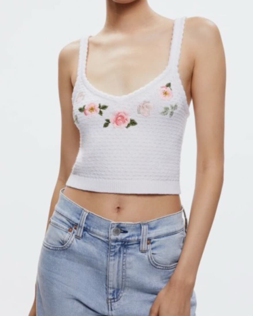 Alice And Olivia Embroidered Knit Tank - Image 3