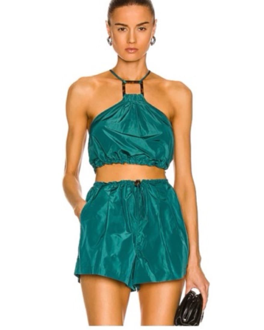 STAUD Oleandri Top - teal/turquoise crop - Image 1